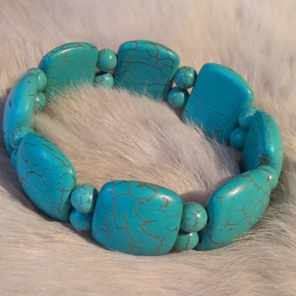 Turquoise Stone Stretch Bracelet
